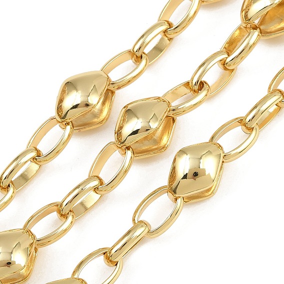 Латунь Figaro цепи, с катушкой, несварные, без свинца и без кадмия, долговечный, без свинца, без никеля и без кадмия, ромб