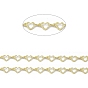 Handmade Brass Heart Link Chains, Soldered, with Spool
