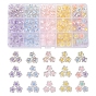 240Pcs 15 Styles Transparent Acrylic Beads, Bead in Bead, Flower