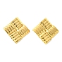 PVD Vacuum Plating 304 Stainless Steel Stud Earrings for Women, Rhombus with Stripe