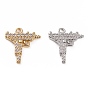 Латунные микро проложить кубического циркония подвески, форма пистолета, случайное левое или правое, прозрачные