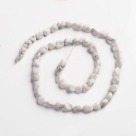 Natural Howlite Beads Strands, Tumbled Stone, Nuggets
