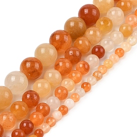 Natural Golden Silk Jade Beads Strands, Round