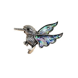 Броши из сплава смолы в виде колибри, для рюкзака для одежды, платина