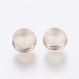 Silicone Ear Nuts, Earring Backs, with Brass Findings