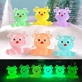 Christmas Luminous Resin Micro Landscape Scene Ornaments, Deer