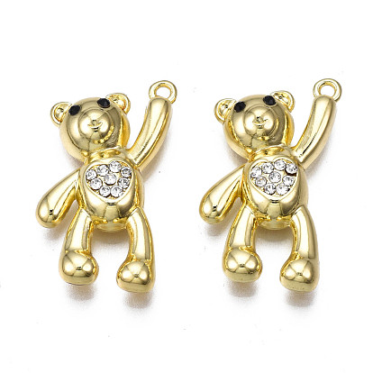Crémaillère pendentifs en alliage placage, avec strass, sans cadmium et sans plomb, porter charmes, jet