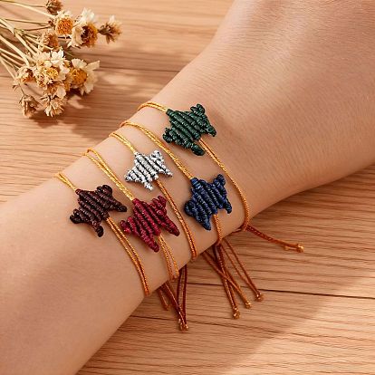 Браслеты из плетеного вощеного шнура для женщин, пятиконечную звезду