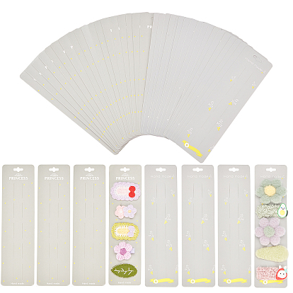 64 Pcs 2 Styles Paper Hair Clip Display Cards, Rectangle
