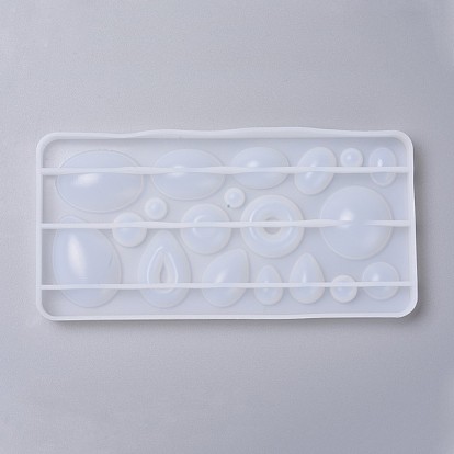 Silicone Molds, Resin Casting Molds, For UV Resin, Epoxy Resin Jewelry Making, Flat Round & Oval & Teardrop