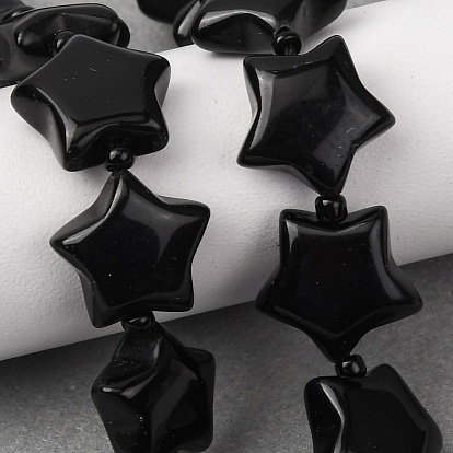 Природные обсидиана бисер нитей, звезда, с бисером