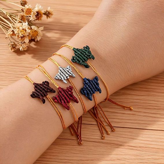 Браслеты из плетеного вощеного шнура для женщин, пятиконечную звезду