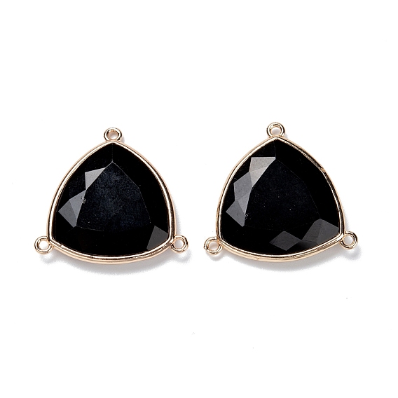 Компонент люстры из натурального камня, с латунной фурнитурой , граненые, треугольные, золотые