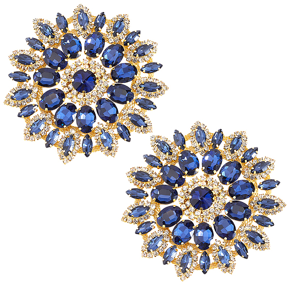 Verre cabochons en strass, fleur