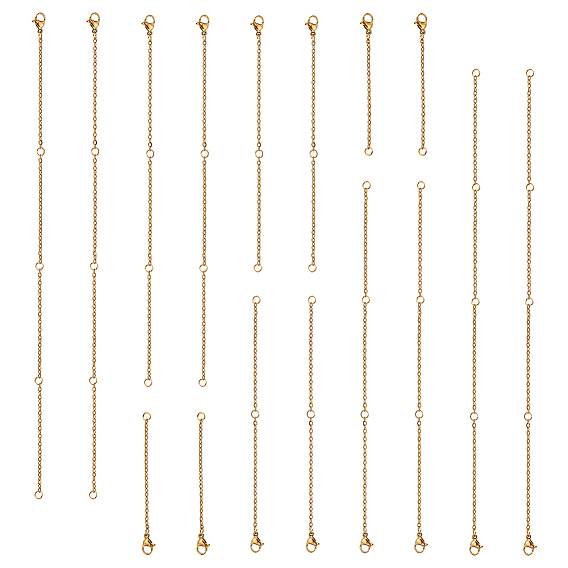 16 шт. 4 стиль 304 концевые цепи из нержавеющей стали с карабином и соединительным кольцом, для наполнения сети