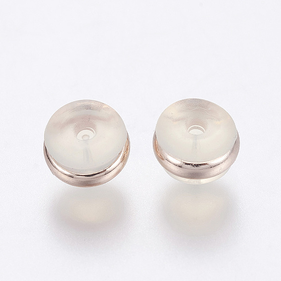 Silicone Ear Nuts, Earring Backs, with Brass Findings