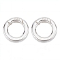 2Pcs 925 Sterling Silver Spring Gate Rings with 925 Stamp