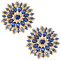 Verre cabochons en strass, fleur