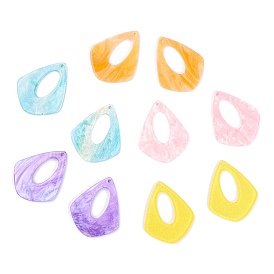 Acrylic Pendants, for DIY Earring Accessories, with Glitter Powder, Teardrop