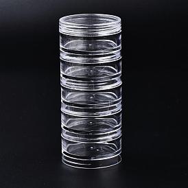 Polystyrene Bead Storage Containers, with 5 Compartments Organizer Boxes, for Jewelry Beads Small Accessories, Column