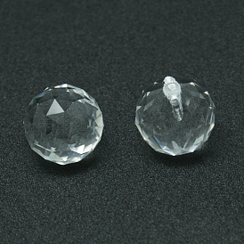 Transparent Glass Teardrop Pendants, Faceted