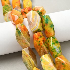 Окрашенные естественный агат бисер пряди, ромб