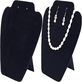 Флокированная ткань с картонными выставочными витринами для ювелирных изделий, для подставки для ожерелья бюста