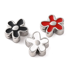 304 Stainless Steel Enamel Beads, Flower