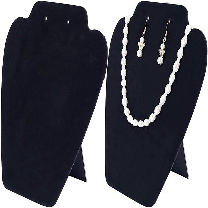 Флокированная ткань с картонными выставочными витринами для ювелирных изделий, для подставки для ожерелья бюста