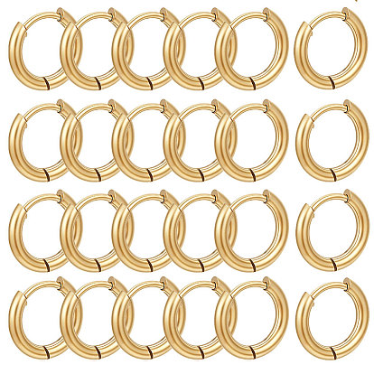 24шт. серьги-кольца Huggie Hoop из нержавеющей стали, Кольцевая форма