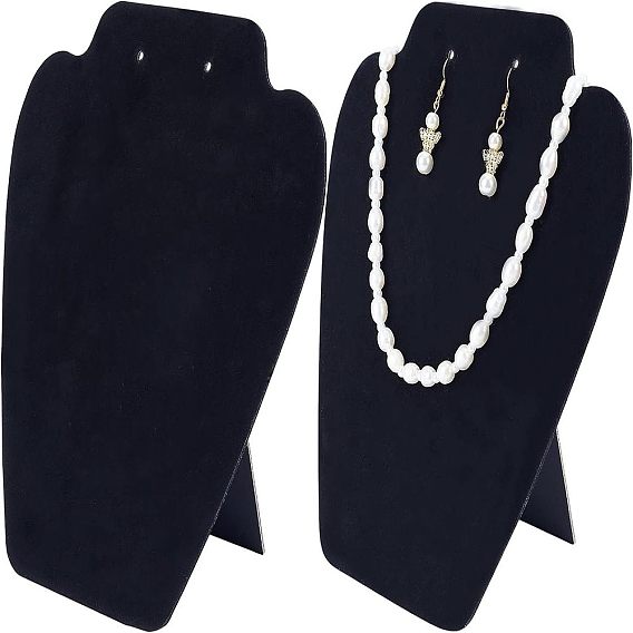 Флокированная ткань с картонными выставочными витринами для ювелирных изделий, для подставки для ожерелья бюста