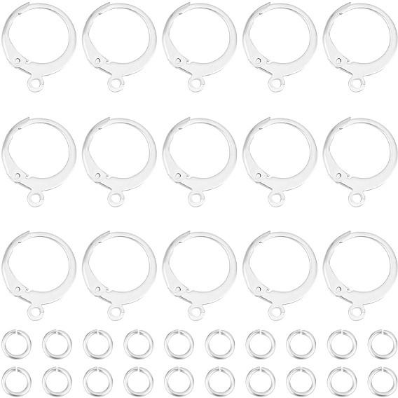 20 шт. 304 серьги с рычагом из нержавеющей стали, 20шт латуни кольца прыжок