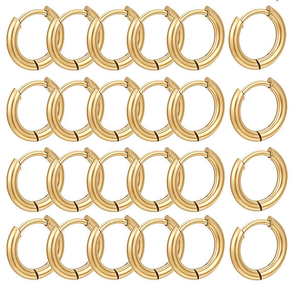 24шт. серьги-кольца Huggie Hoop из нержавеющей стали, Кольцевая форма