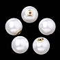 High Luster Eco-Friendly Plastic Imitation Pearl Ear Nuts, Earring Backs, Grade A, with Aluminum Findings, Round