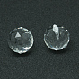 Transparent Glass Teardrop Pendants, Faceted