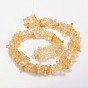 Gemstone Beads Strands, Natural Citrine, Dyed & Heated, Chip, Yellow