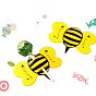 Paper Candy Lollipops Cards, Bees with Word Sweet Candy & Love You, for Baby Shower and Birthday Party Decoration