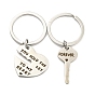 Valentine's Day Alloy Word You Hold The Key To My Heart Forever Couple Keychain, with Iron Key Ring, Heart & Key