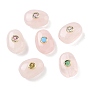 Natural Rose Quartz Beads, with Brass Micro Pave Cubic Zirconia Findings, Nuggets