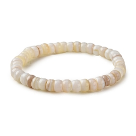 Rondelle Natural Freshwater Shell Beaded Stretch Bracelets for Women