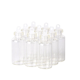 Glass Empty Wishing Bottle, Bead Storage Tubes with Plastic Stopper, Column