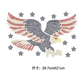 Eagle Glass Hotfix Rhinestone, Iron on Appliques, Costume Accessories, for Clothes, Bags, Pants