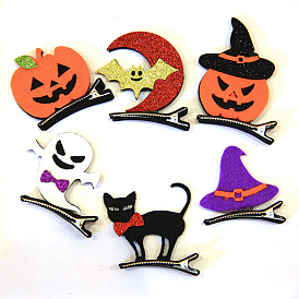 Non-woven Fabric Glitter Alligator Hair Clips, for Halloween Children's Masquerade Decoration