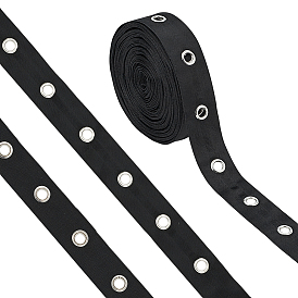 10 ярдов полиэстеровых атласных лент с узором «елочка» и кольцами-люверсами, для аксессуаров для одежды