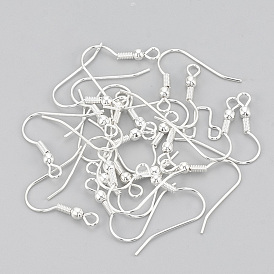Crochets de boucles d'oreilles en fer, avec boucle horizontale, sans nickel