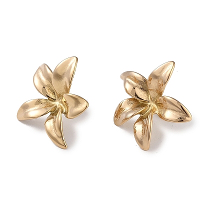 304 boucles d'oreilles en acier inoxydable pour femmes, fleur
