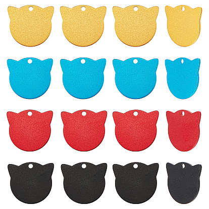 16Pcs 4 Colors Aluminum Blank Pendants, Cat