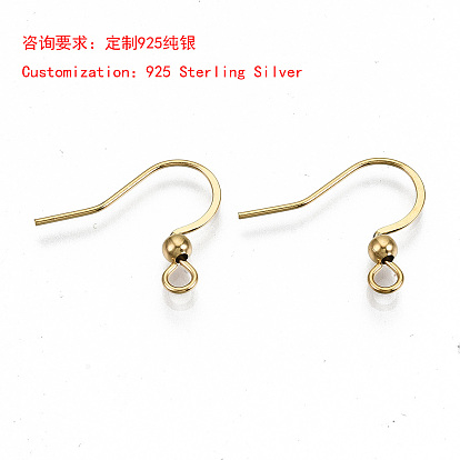925 crochets de boucles d'oreilles français en argent sterling, crochets de boucle d'oreille plats, fil d'oreille, avec boucle horizontale