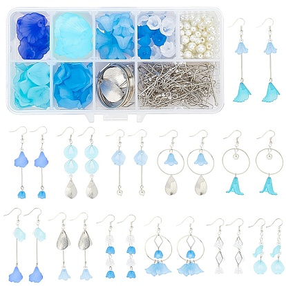 DIY Ohrring machen Kits, einschließlich Acryl-Perlen, Glasperlen, Eisen Links, Messing Asvielfältigese Zubehör