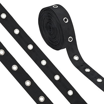 10 ярдов полиэстеровых атласных лент с узором «елочка» и кольцами-люверсами, для аксессуаров для одежды